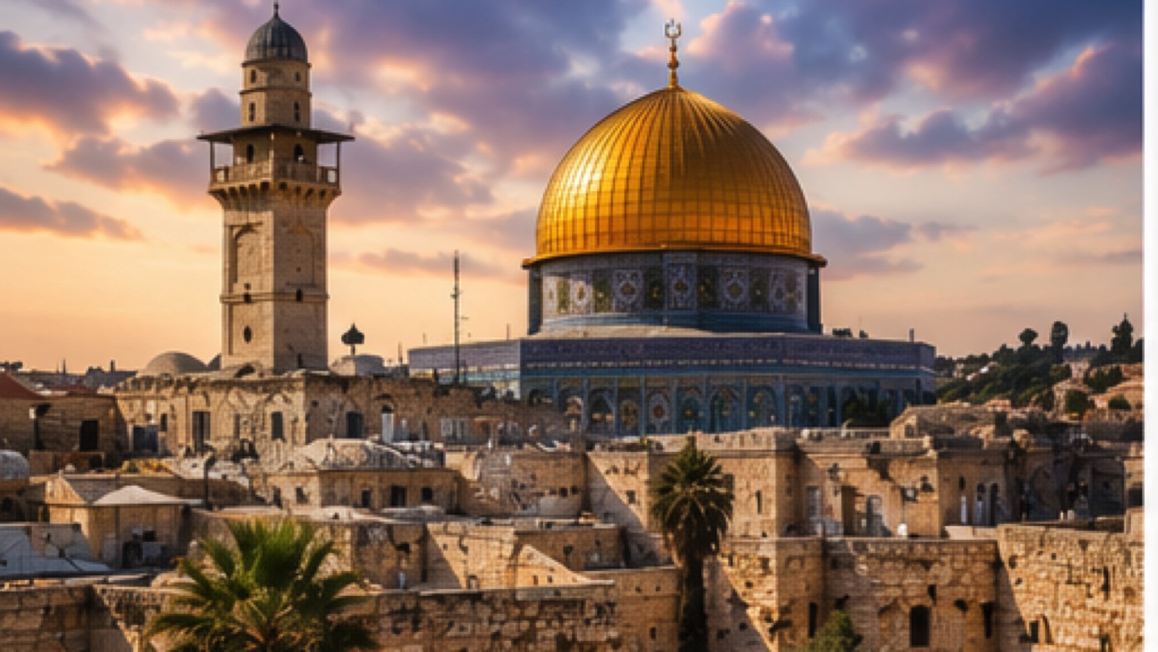 Dome of the Rock and Jerusalem Old City skyline