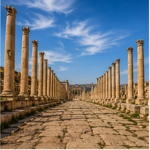 Roman colonnaded street in Jerash, Jordan